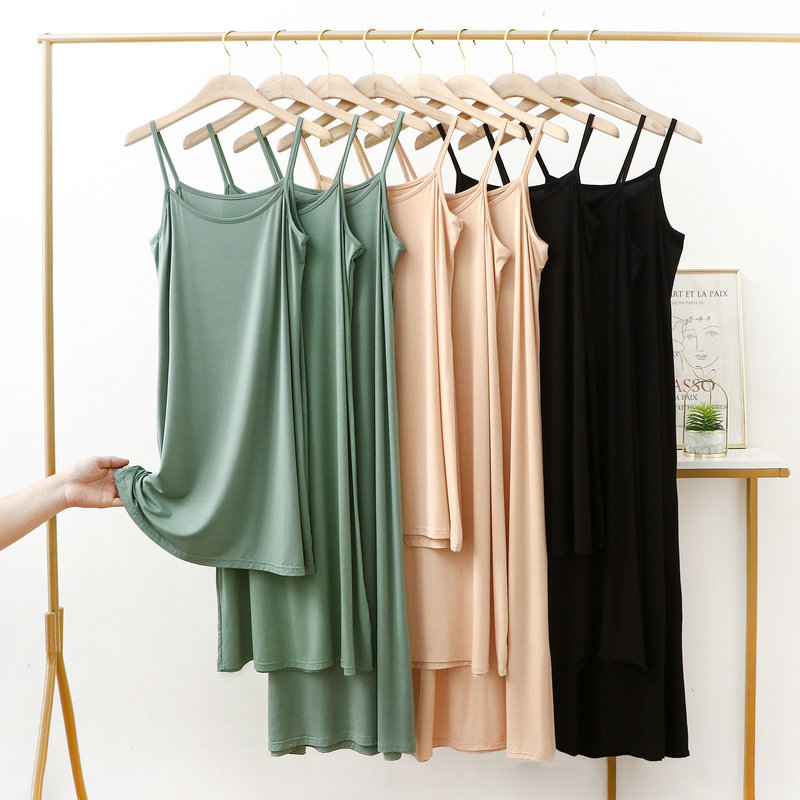 Belted Shirt Dress - Plus Size Sleeveless Modal Suspender Dress
