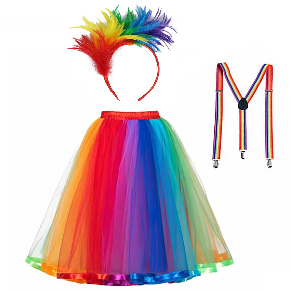Rainbow Headband Strap Sleeve  - Belted Shirt Dress ulasan dan harga