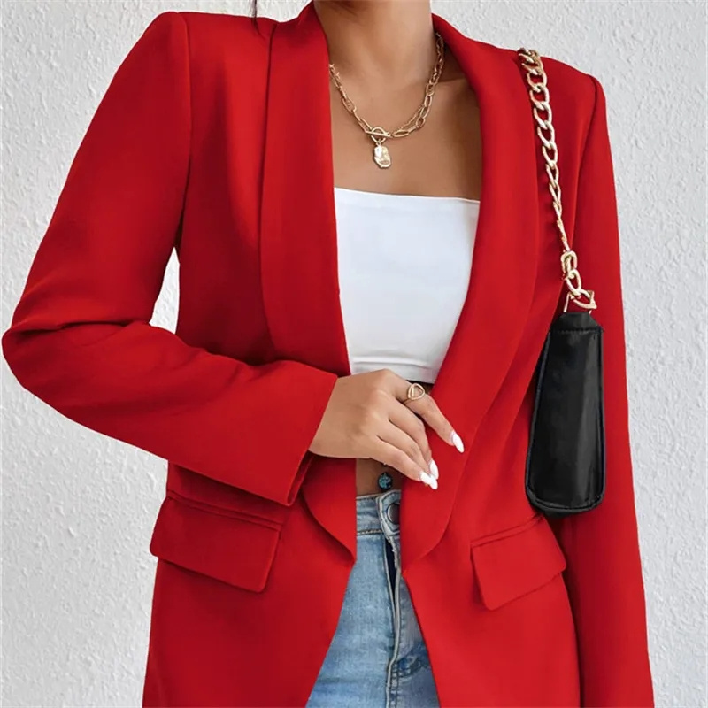 New Women's Fashion Solid Butt - Blazer Women Oversized ulasan dan harga