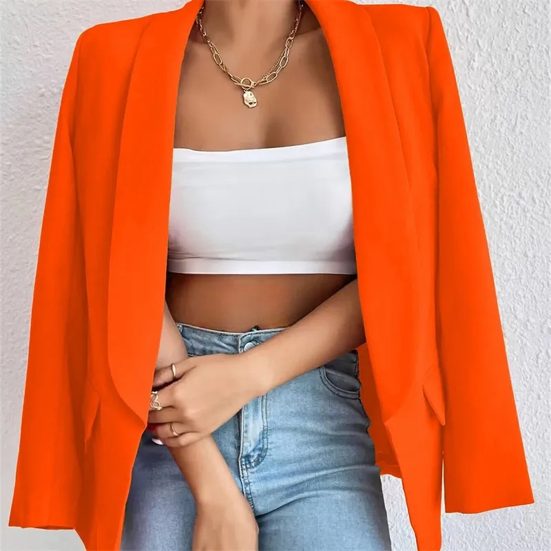New Women's Fashion Solid Butt - Blazer Women Oversized ulasan dan harga