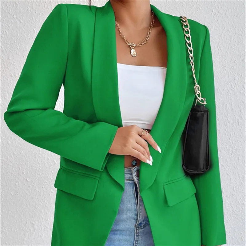 New Women's Fashion Solid Butt - Blazer Women Oversized ulasan dan harga