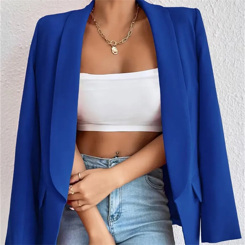 New Women's Fashion Solid Butt - Blazer Women Oversized ulasan dan harga