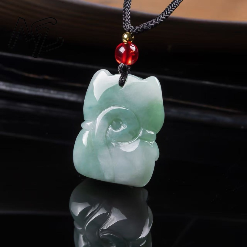 Natural Emerald Jade Lucky Cat - Women'S Fashion ulasan dan harga