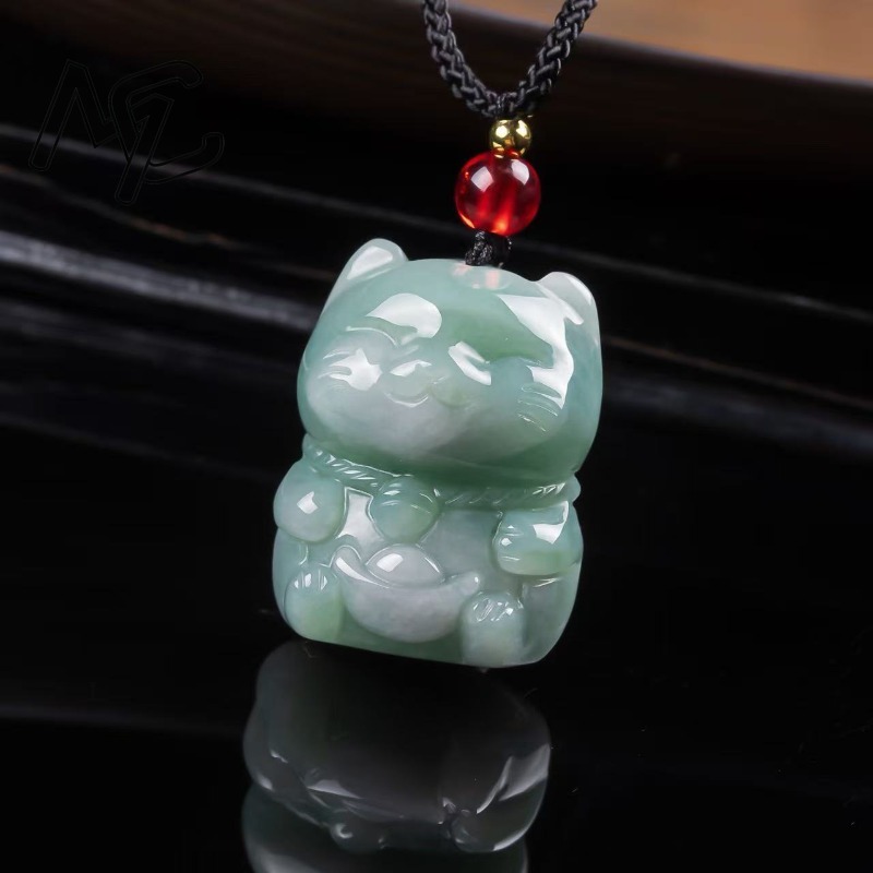 Natural Emerald Jade Lucky Cat - Women'S Fashion ulasan dan harga