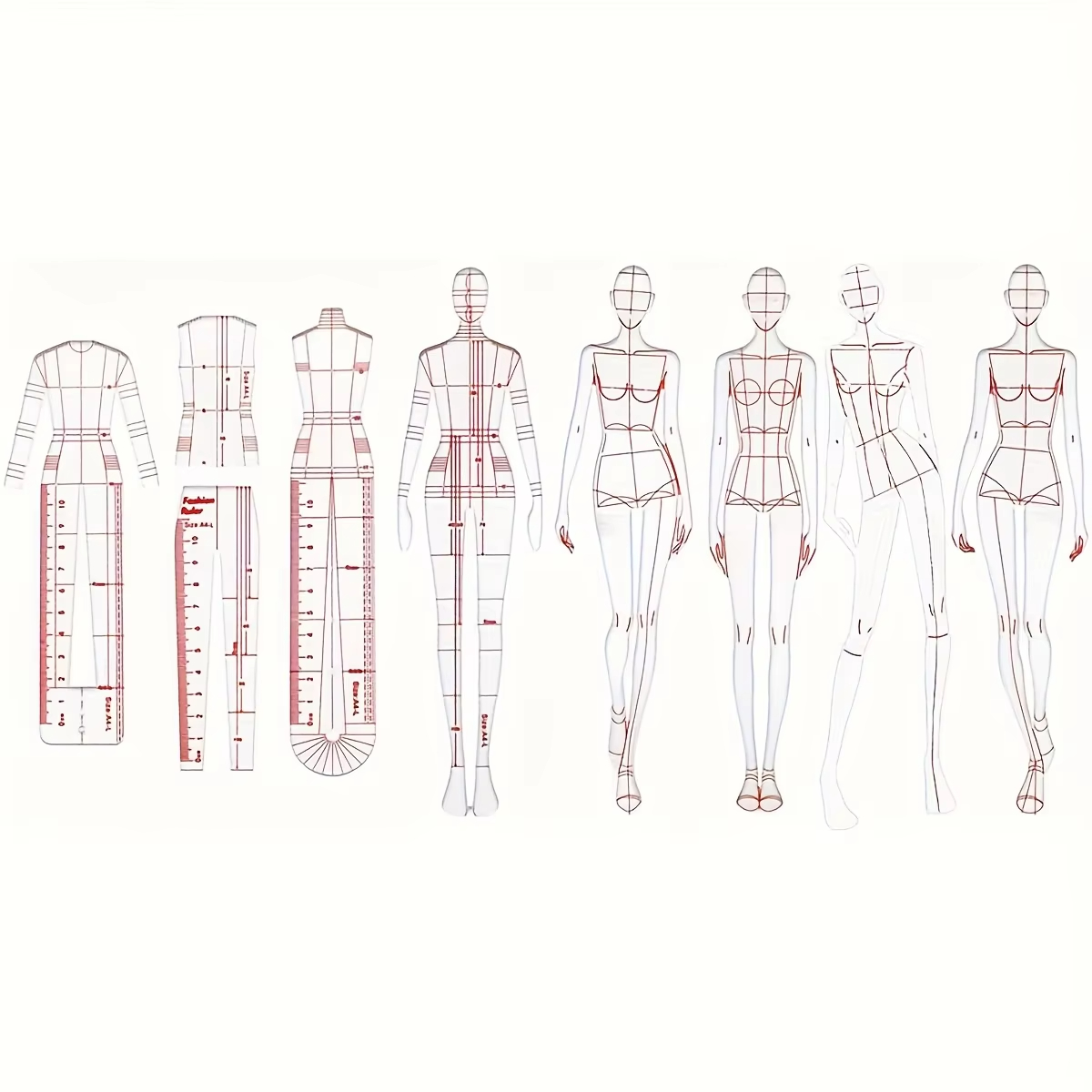 1 Set Women Fashion Drawing Ru - Women Fashion Figure Template ulasan dan harga