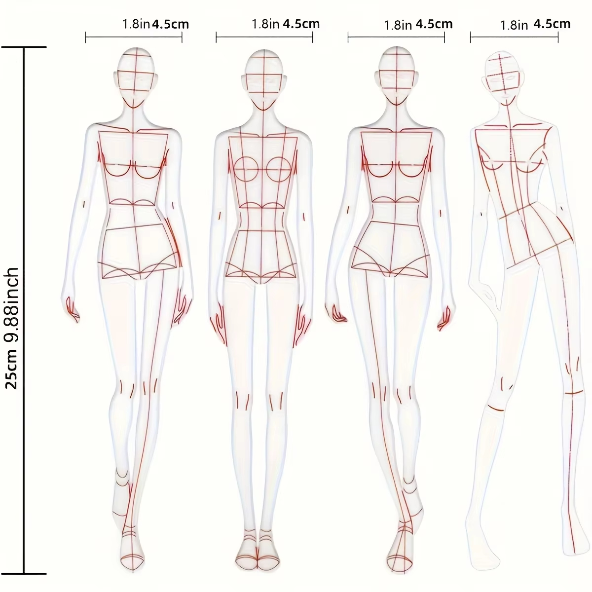 1 Set Women Fashion Drawing Ru - Women Fashion Figure Template ulasan dan harga