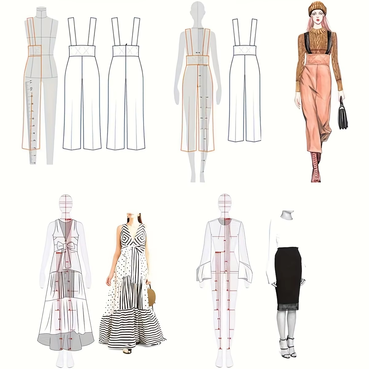 1 Set Women Fashion Drawing Ru - Women Fashion Figure Template ulasan dan harga