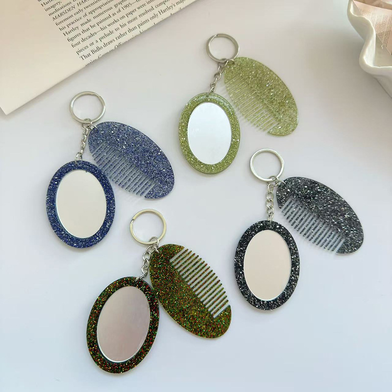 Oval Comb Mirror Keychain Pend - Women'S Ysl Fashion ulasan dan harga