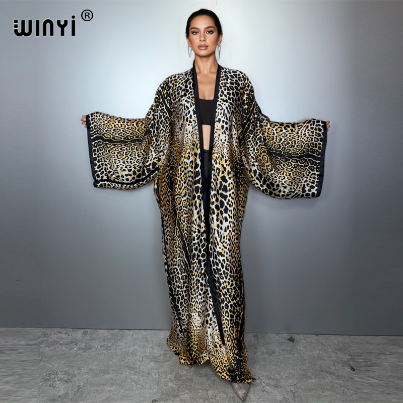 WINYI leopard print kimono Caf - Women'S Fashion Kimono ulasan dan harga