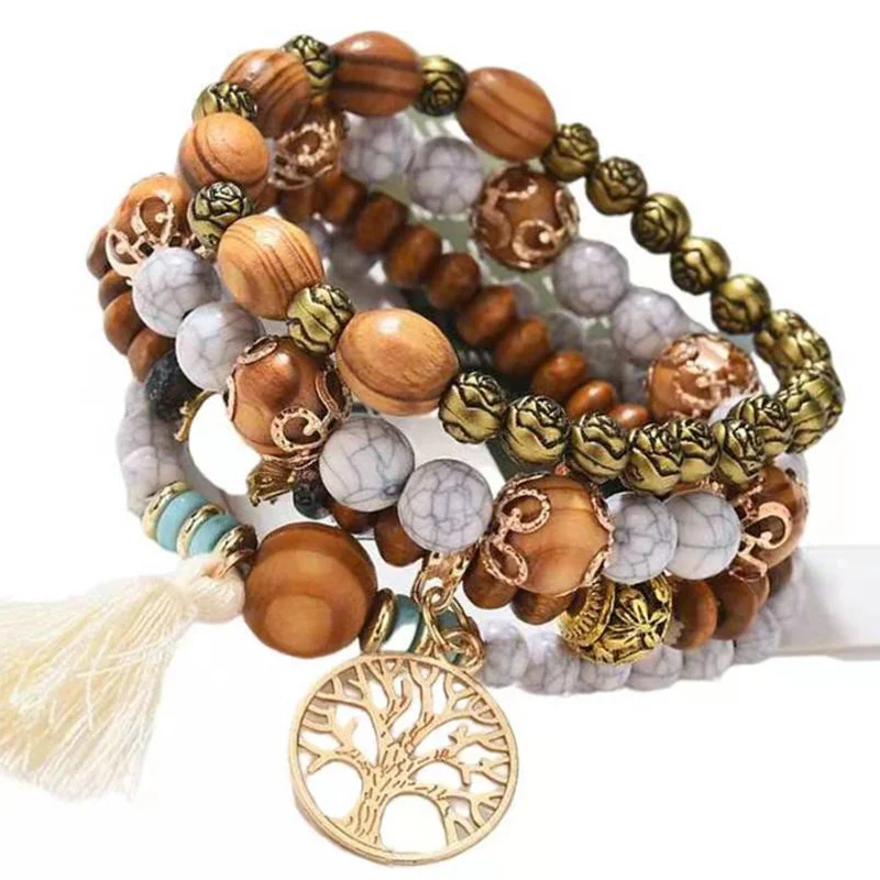 4Pcs Boho Tree Of Life Bracele - Women'S Ysl Fashion ulasan dan harga