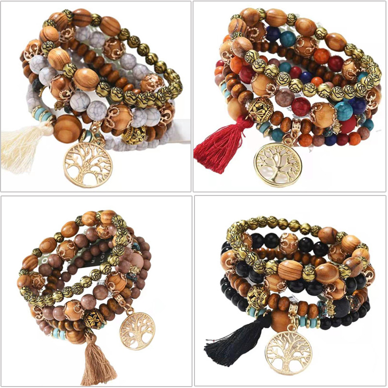4Pcs Boho Tree Of Life Bracele - Women'S Ysl Fashion ulasan dan harga
