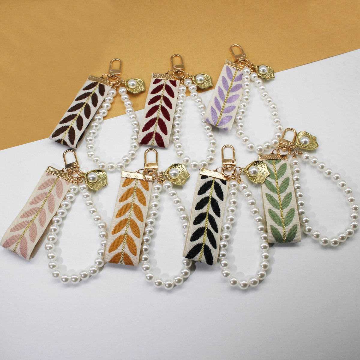 Fresh Fabric Leaf-Patterned Ri - Women'S Ysl Fashion ulasan dan harga
