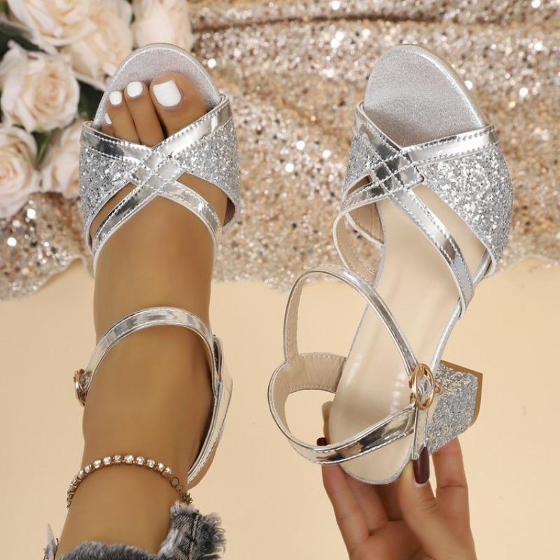 Women Block Heels Sandals Gold - Women Fashion Trend 2026 ulasan dan harga