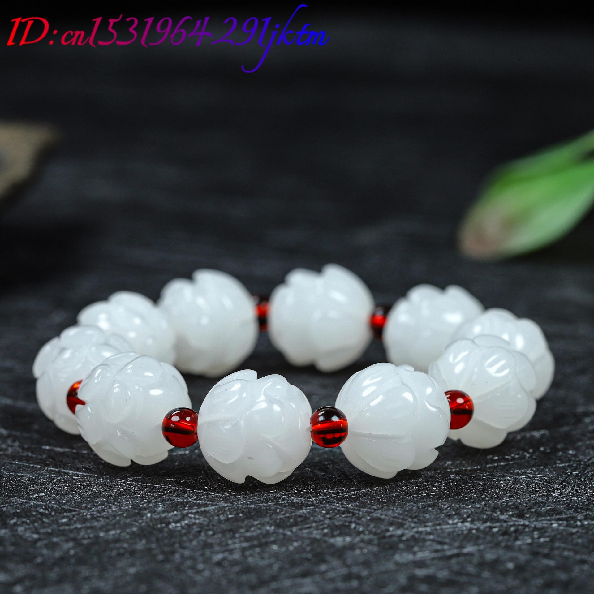 White Real Jade Lotus Bracelet - Women'S Fashion ulasan dan harga