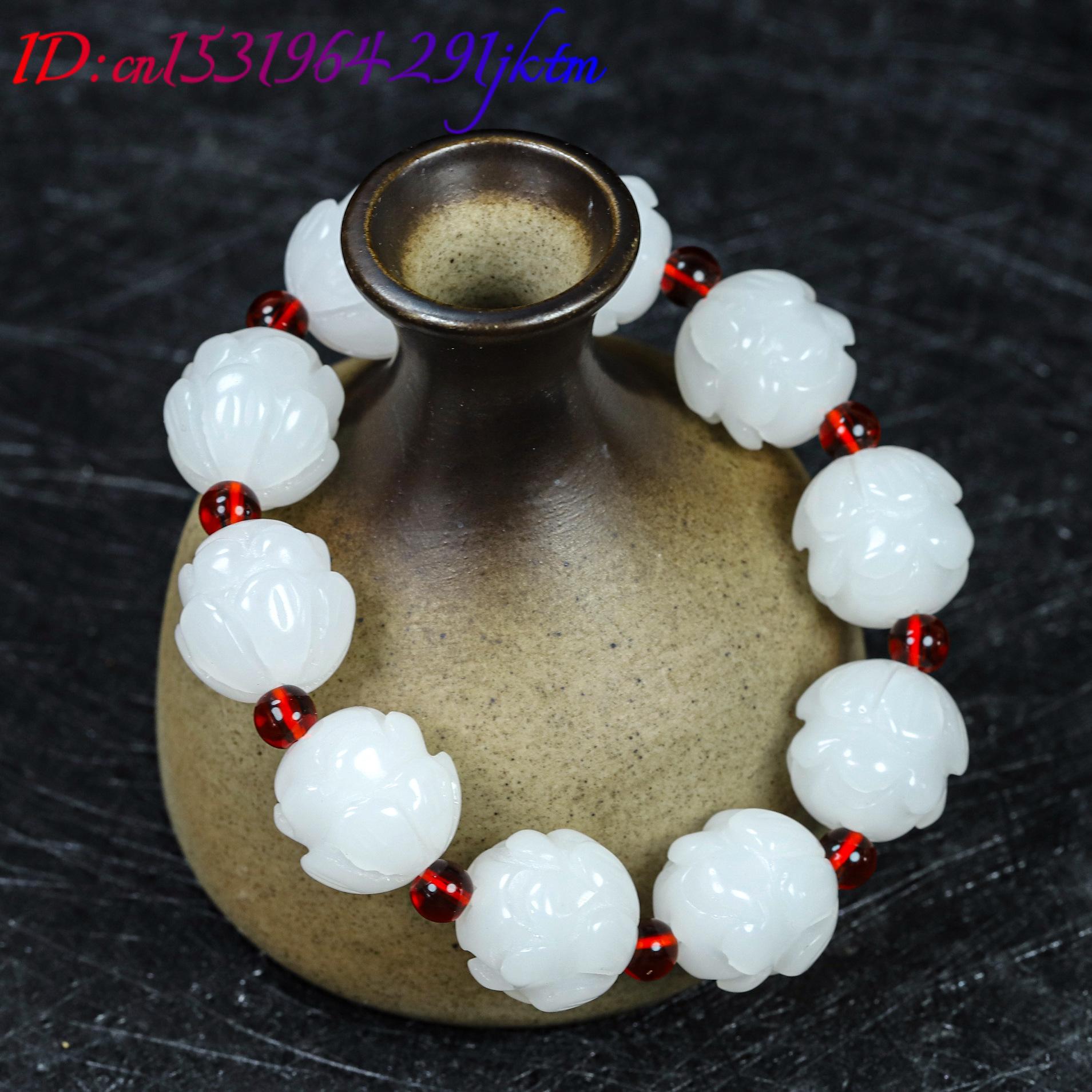 White Real Jade Lotus Bracelet - Women'S Fashion ulasan dan harga