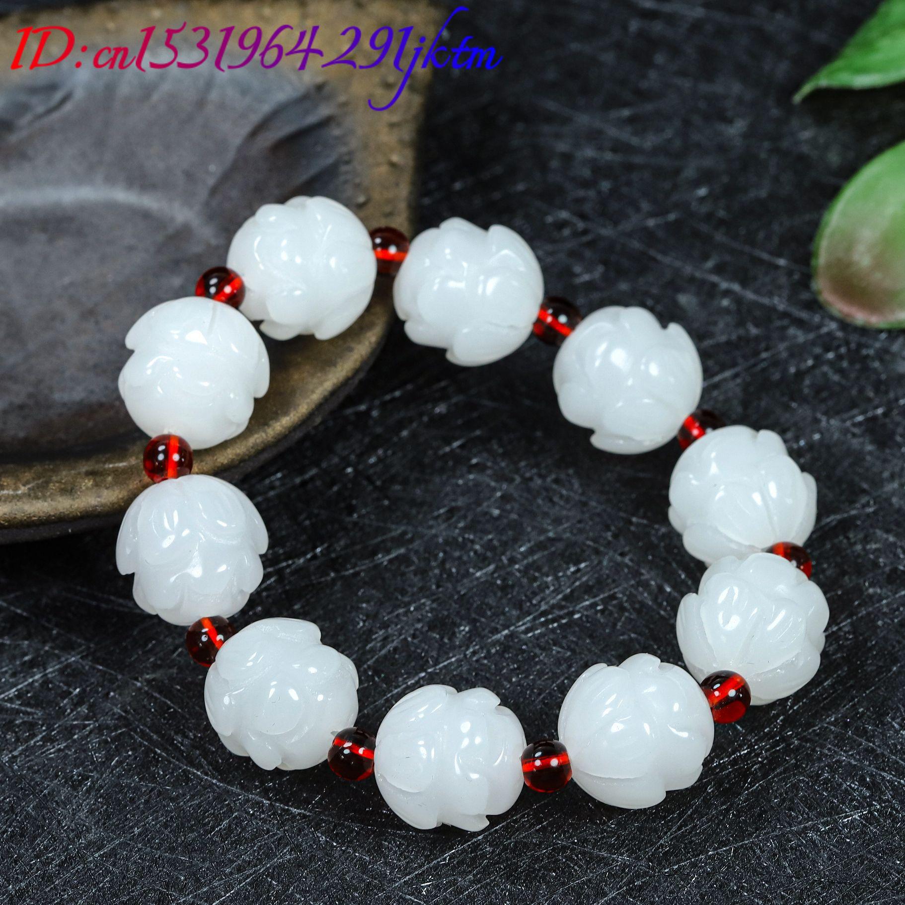 White Real Jade Lotus Bracelet - Women'S Fashion ulasan dan harga