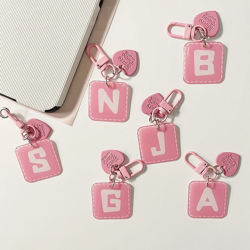 Pink Heart-Shaped English Lett - Women'S Ysl Fashion ulasan dan harga