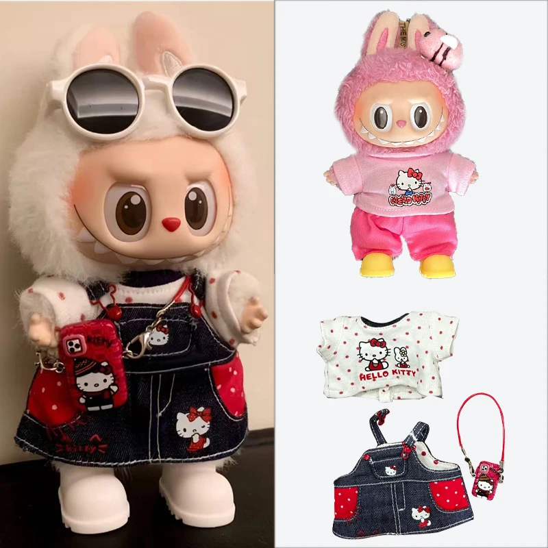 15 17cm For Labubu Doll Polka  - Belted Shirt Dress ulasan dan harga