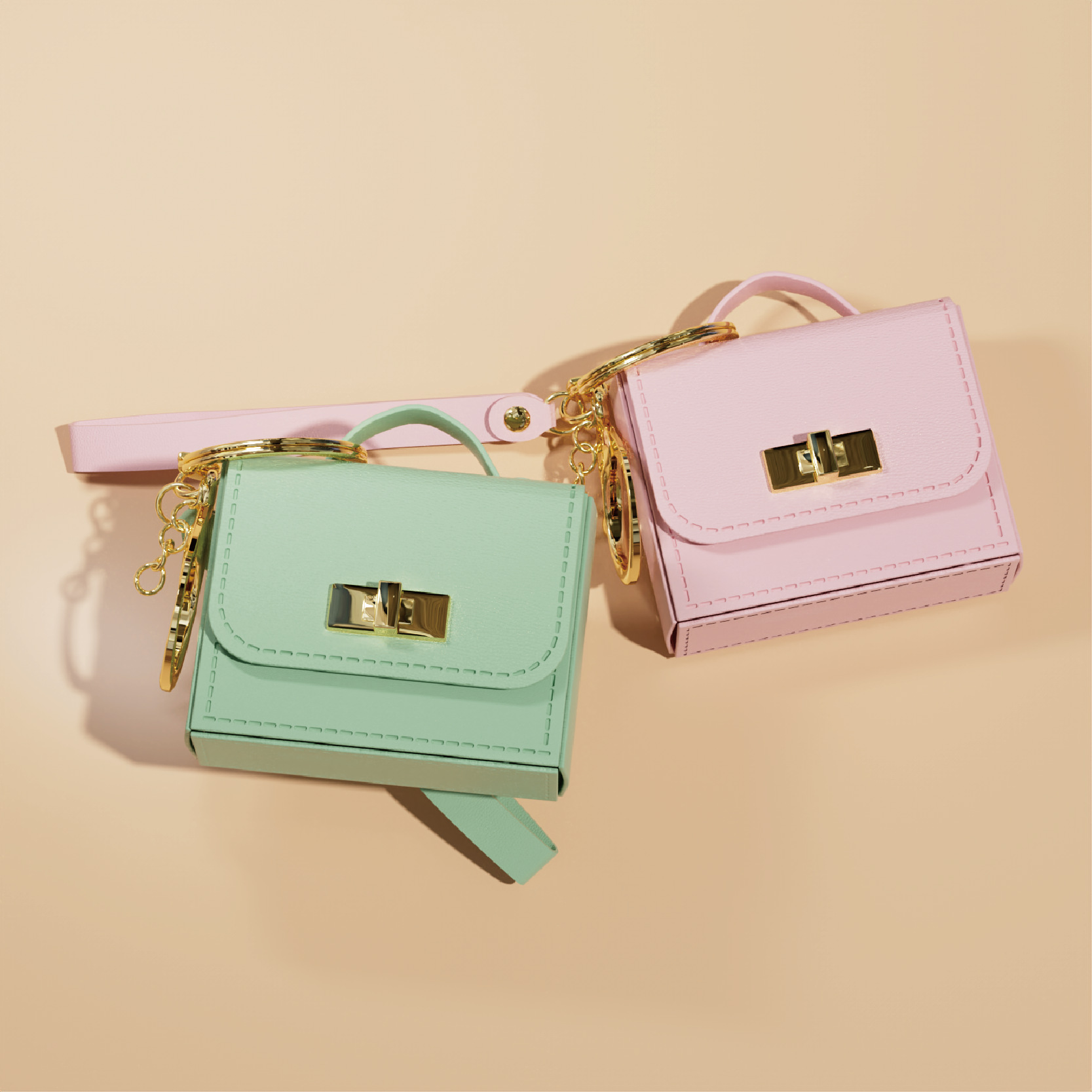 Mini Key Chain Pouch Leather H - Women'S Ysl Fashion ulasan dan harga
