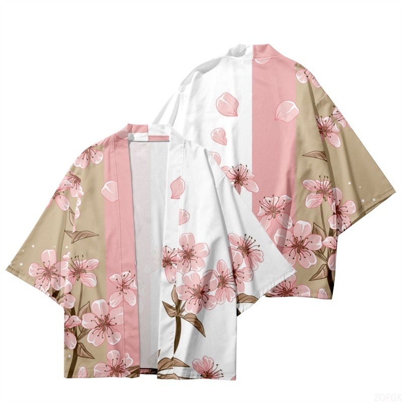 Summer Women Flower Print Kimo - Women'S Fashion Kimono ulasan dan harga