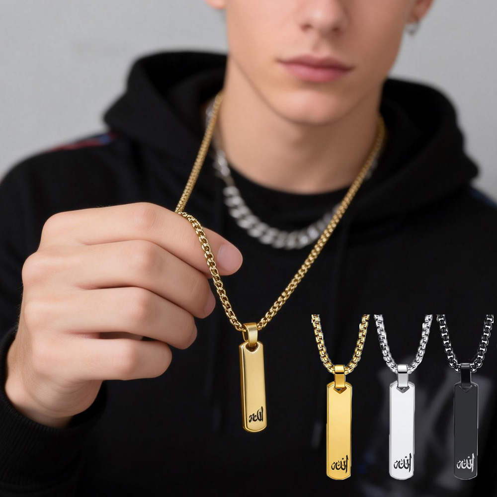3D Bar Necklace, Cool Simple D - Women Fashion Logo Design ulasan dan harga
