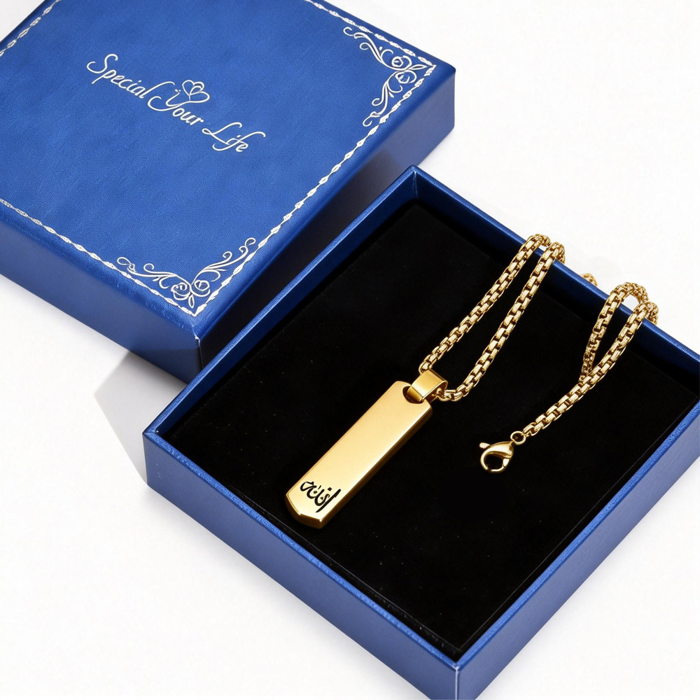 3D Bar Necklace, Cool Simple D - Women Fashion Logo Design ulasan dan harga