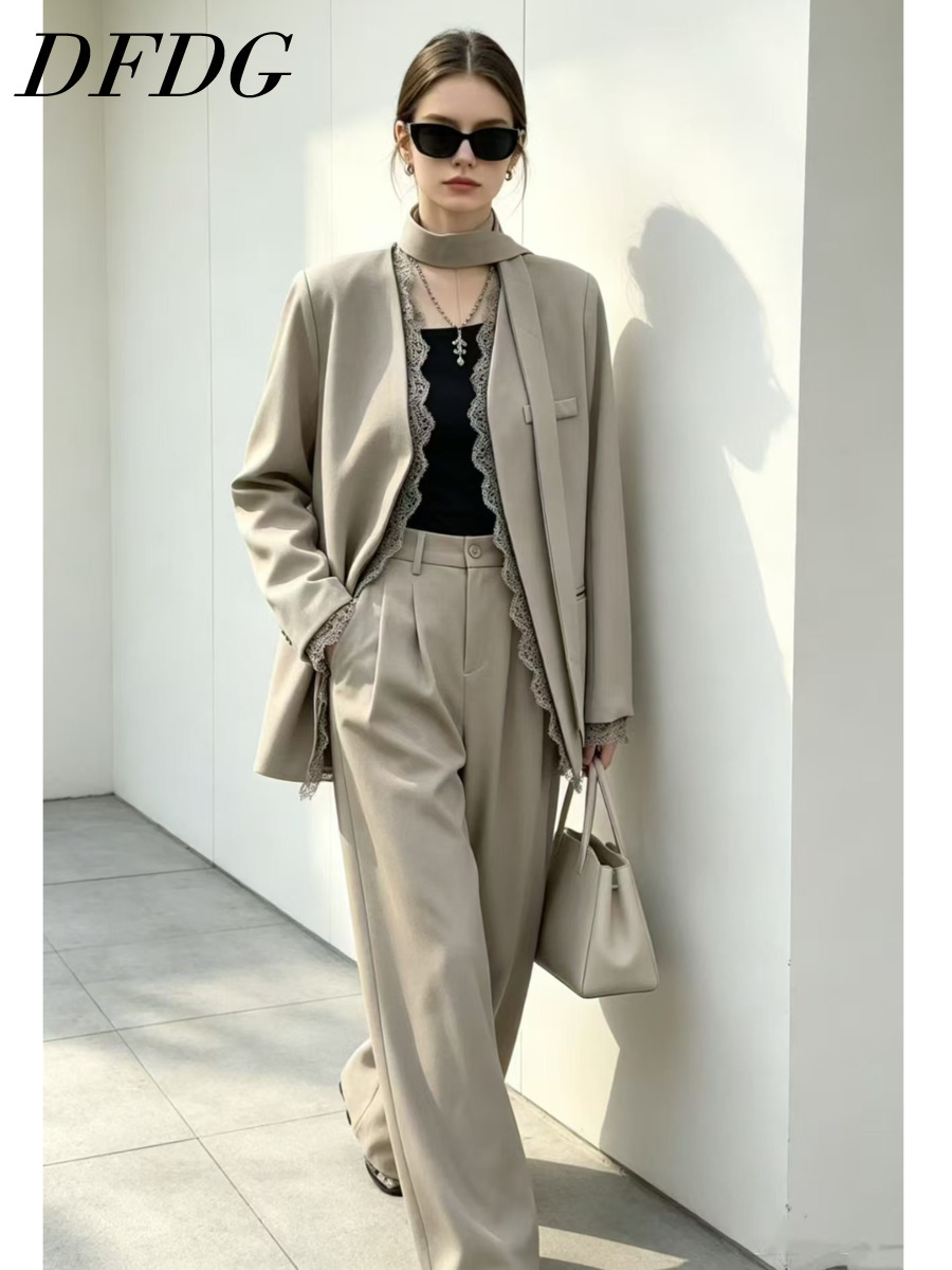 DFDG Women 2026 Scarf Collar O - Blazer Women Oversized ulasan dan harga