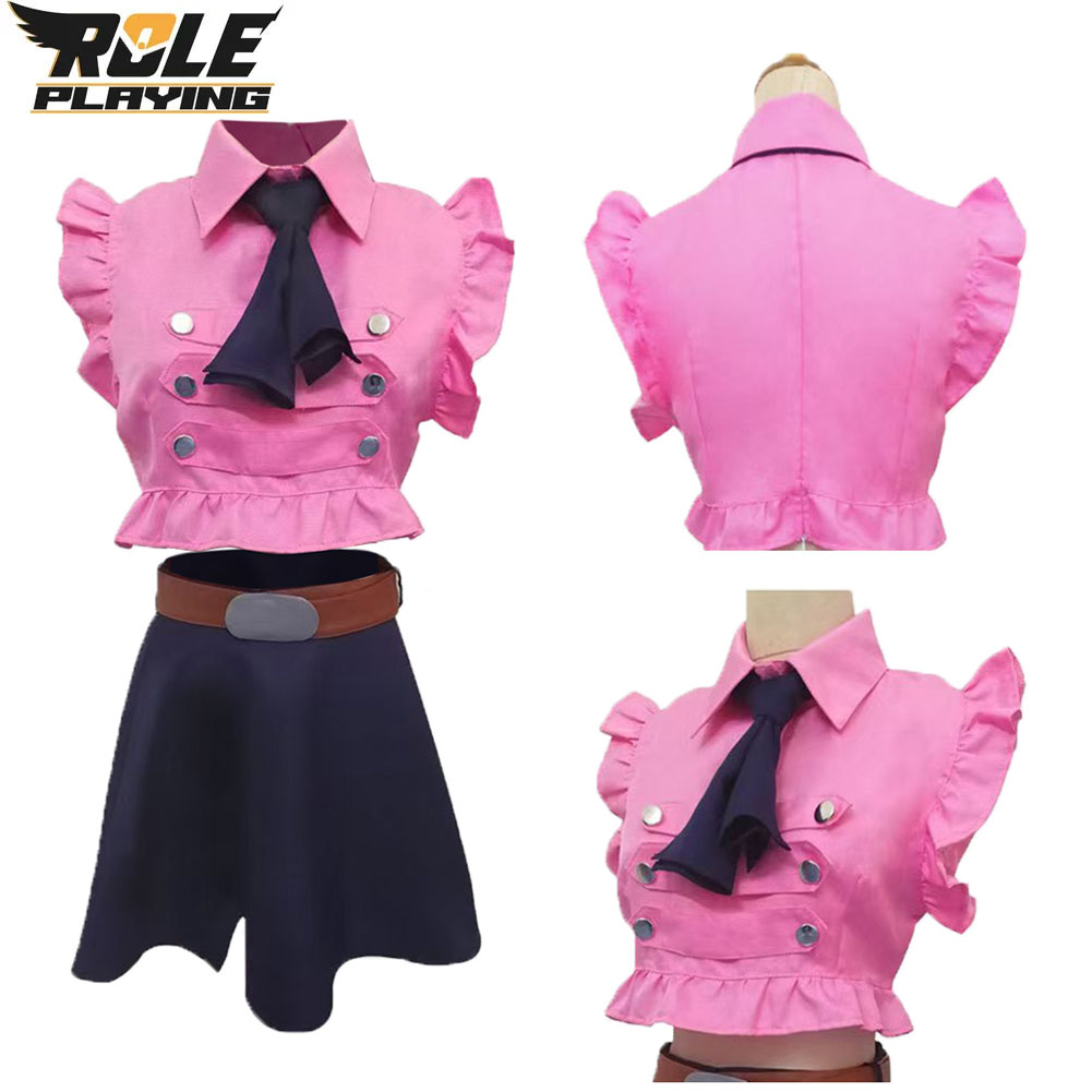 Elizabeth Liones Cosplay Costu - Belted Shirt Dress ulasan dan harga