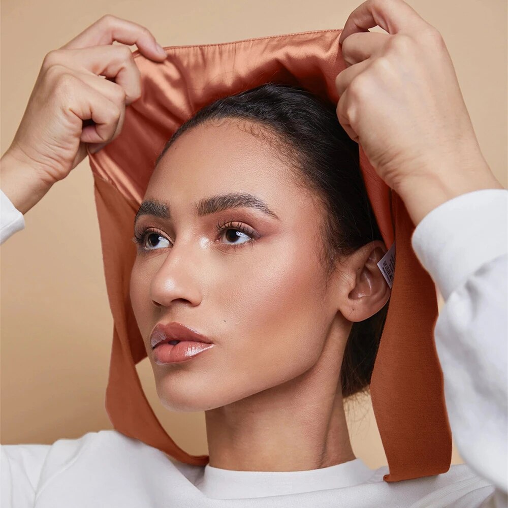 Modal Satin Hijab Cap Islam Un - Women'S Fashion Visor ulasan dan harga