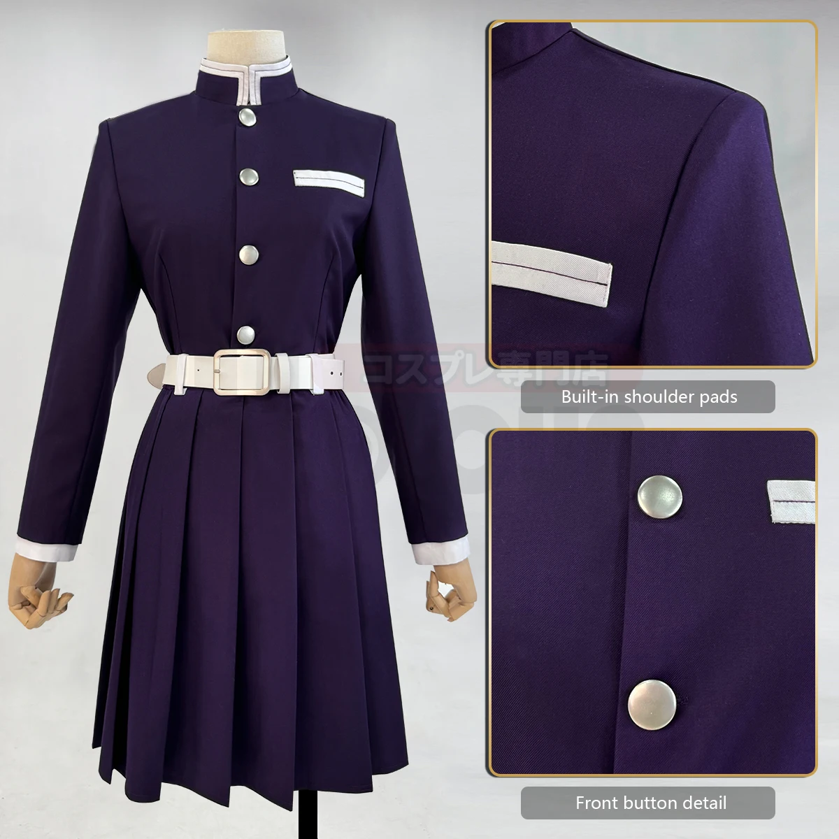 HOLOUN Anime Tsuyuri Kanawo Co - Belted Shirt Dress ulasan dan harga